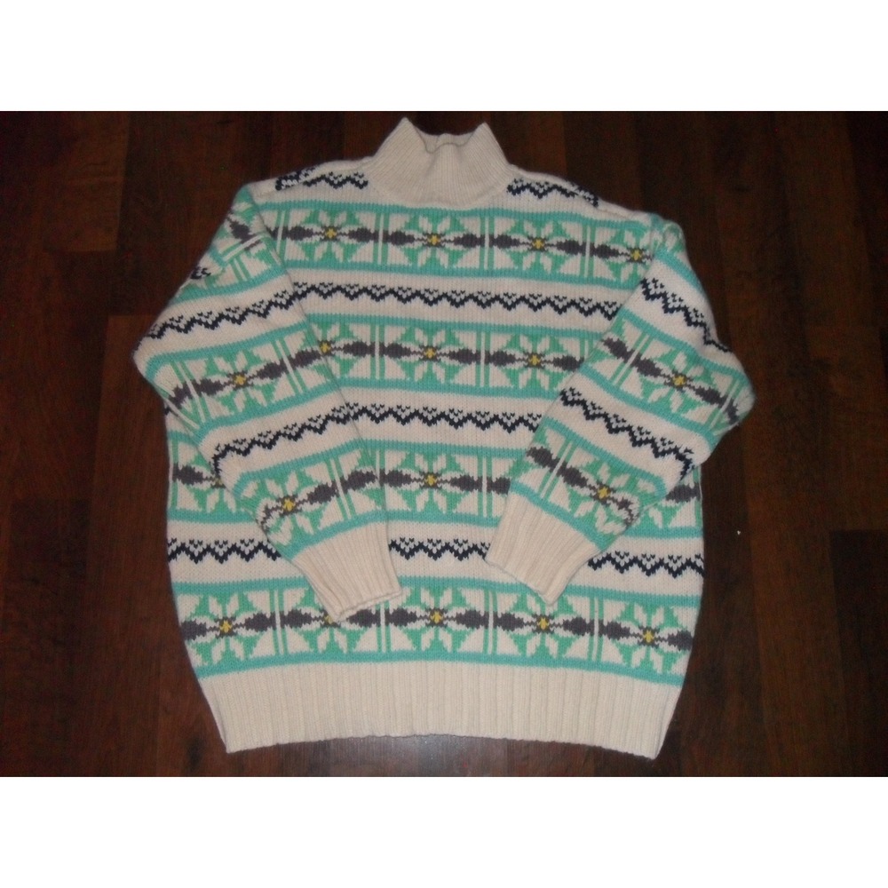 Vintage American Eagle Sweater Mock‎ Neck Pullover Geometric Men Med GRANPACORE